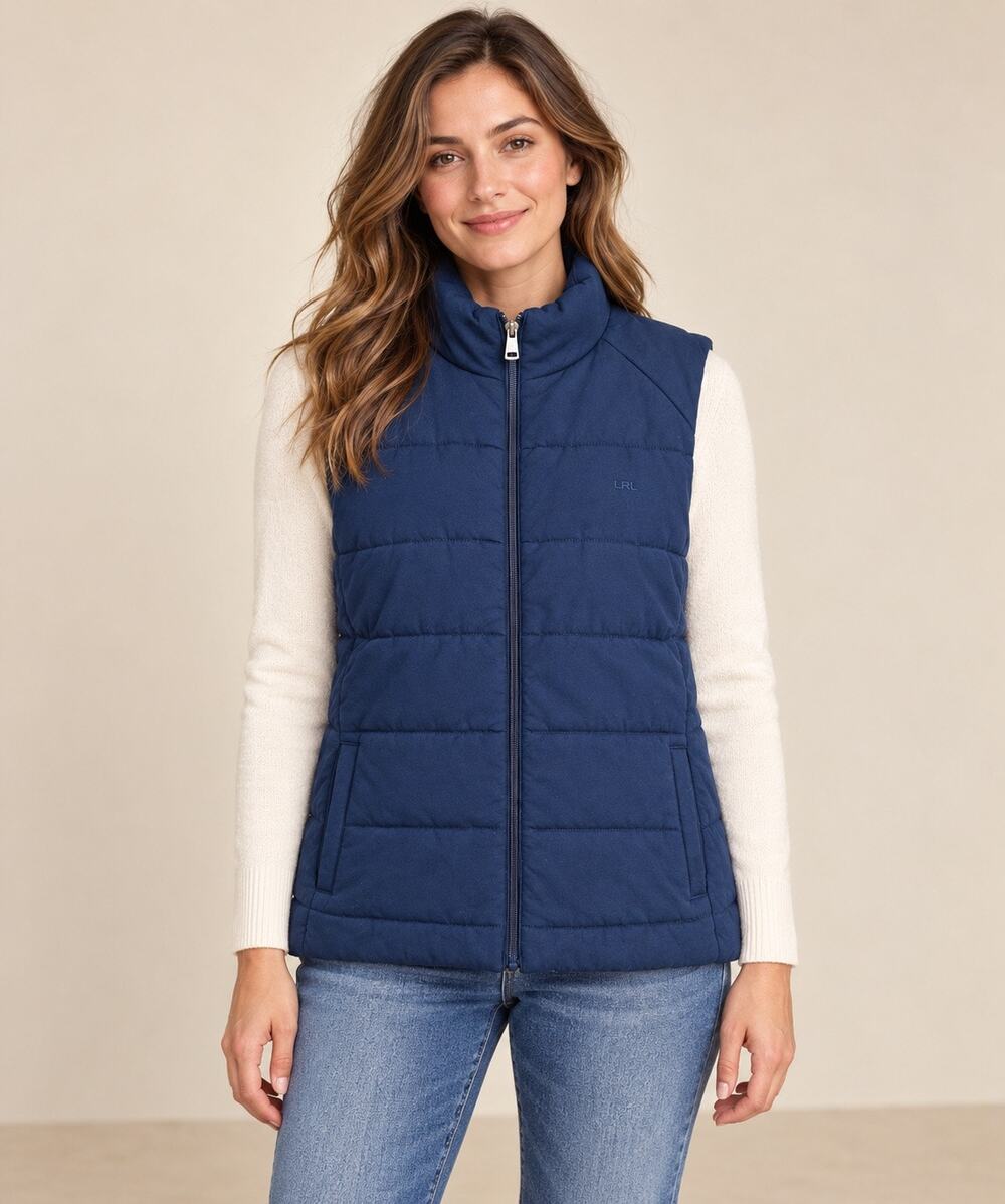 Lauren Ralph Lauren Navy Quilted Full-Zip Puffer Vest Women’s XL